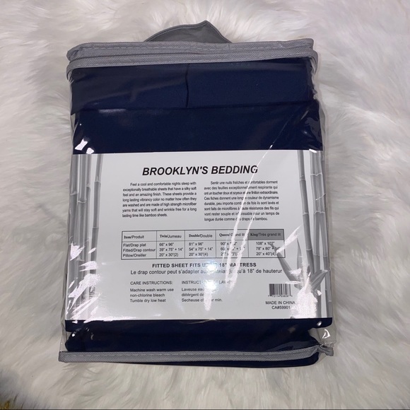 ⭐️RESTOCKING SOON⭐️King 6pc Navy Bedsheets - Picture 4 of 5